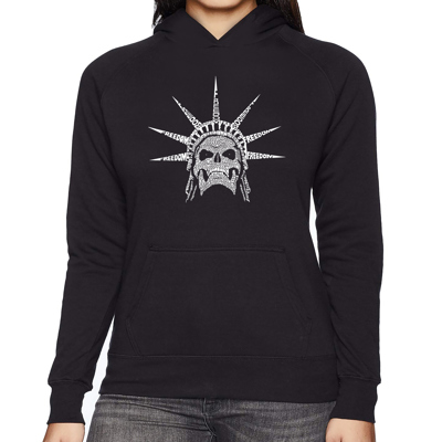Freedom Skull - Women's Word Art Hooded Sweatshirt