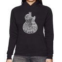 Black Medium Rock Guitar Head - Women's Word Art Hooded Sweatshirt