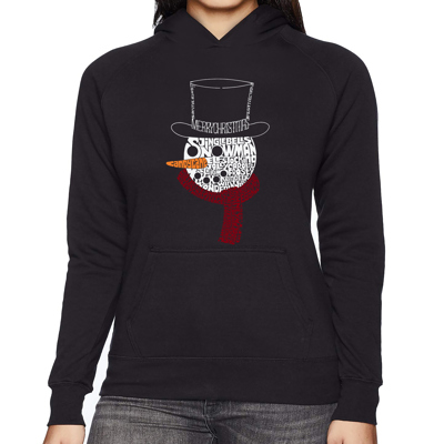 Snowman Face - Women's Word Art Hooded Sweatshirt