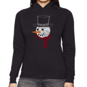 Black Medium Snowman Face - Women's Word Art Hooded Sweatshirt