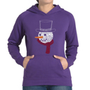 Purple XXL Snowman Face - Women's Word Art Hooded Sweatshirt