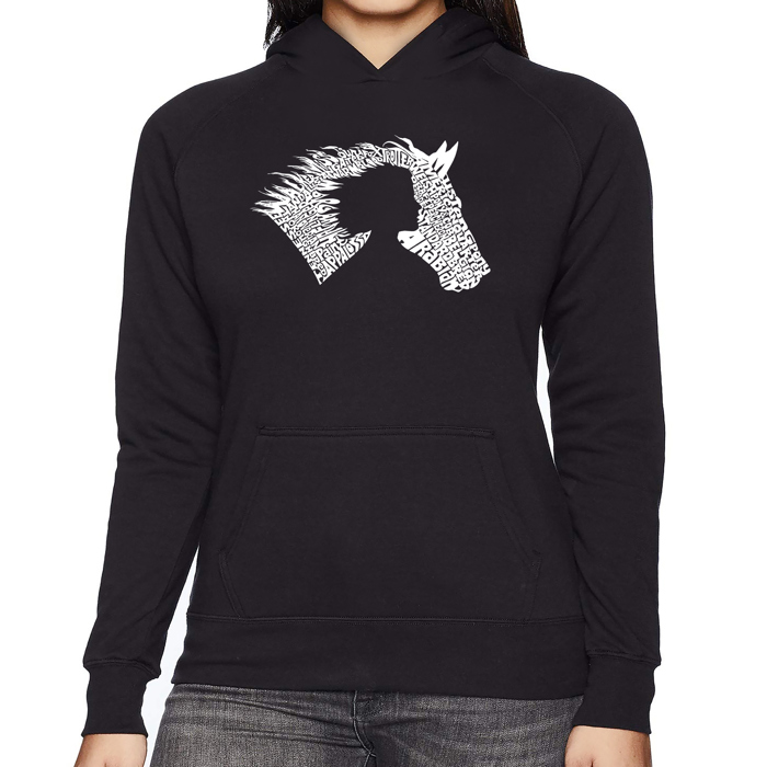 Girl Horse - Women's Word Art Hooded Sweatshirt