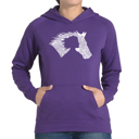 Purple XL Girl Horse - Women's Word Art Hooded Sweatshirt