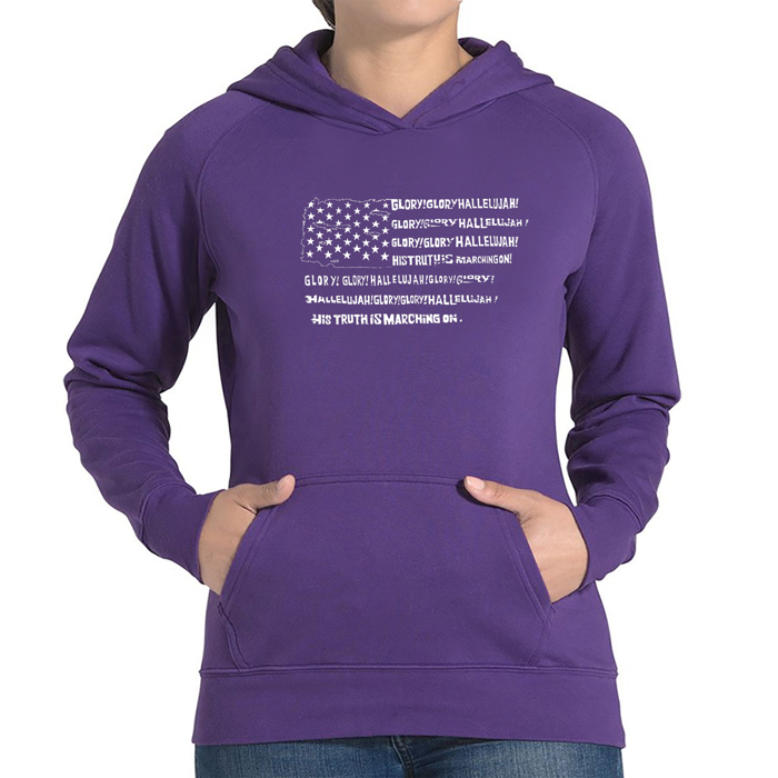 Glory Hallelujah Flag - Women's Word Art Hooded Sweatshirt