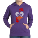 Purple XXXL Turkey Face - Women's Word Art Hooded Sweatshirt