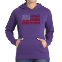 Purple Medium God Bless America - Women's Word Art Hooded Sweatshirt