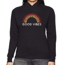 Black XXXL Good Vibes - Women's Word Art Hooded Sweatshirt