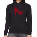 Black Small High Heel - Women's Word Art Hooded Sweatshirt