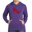 Purple Large High Heel - Women's Word Art Hooded Sweatshirt
