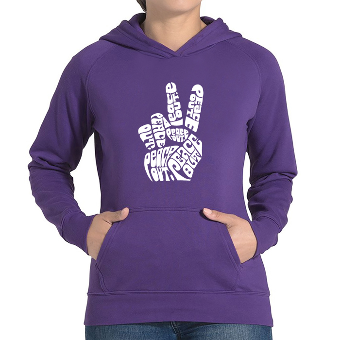 Peace Out - Women's Word Art Hooded Sweatshirt