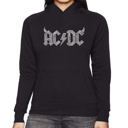  ACDC - Women's Word Art Hooded Sweatshirt