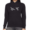 Black XL Hummingbirds - Women's Word Art Hooded Sweatshirt