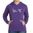 Purple XXL Hummingbirds - Women's Word Art Hooded Sweatshirt