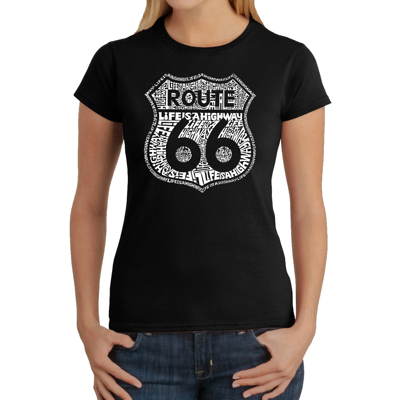 Women's Word Art T-Shirt - Route 66 - Life is a Highway