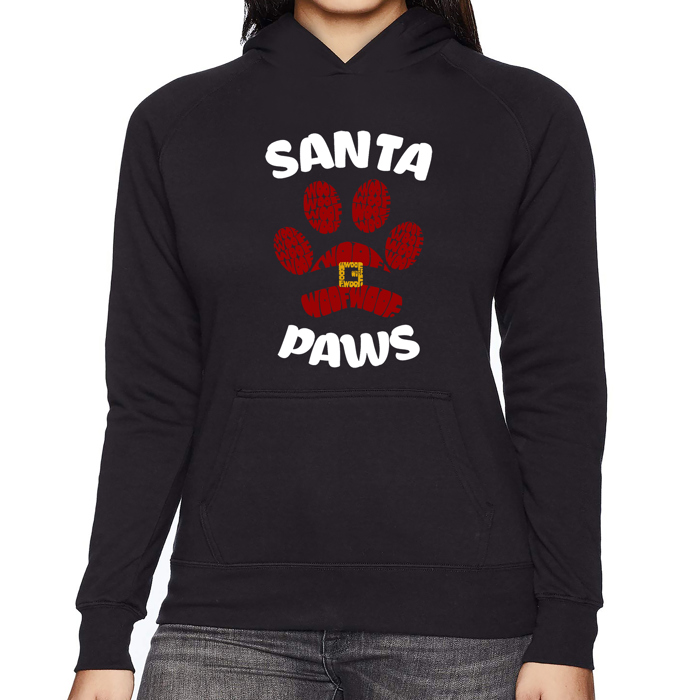 Santa Paws - Women's Word Art Hooded Sweatshirt