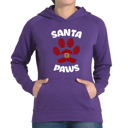 Purple XXXL Santa Paws - Women's Word Art Hooded Sweatshirt