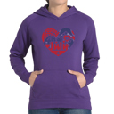 Purple XXL July 4th Heart - Women's Word Art Hooded Sweatshirt