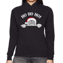  Peeking Santa - Women's Word Art Hooded Sweatshirt