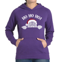 Purple Small Peeking Santa - Women's Word Art Hooded Sweatshirt