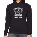 Black XXL Pug Life - Women's Word Art Hooded Sweatshirt