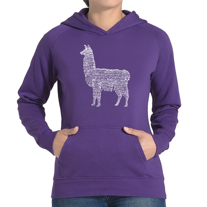 Llama Mama - Women's Word Art Hooded Sweatshirt