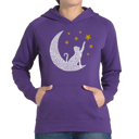 Purple XXXL Cat Moon - Women's Word Art Hooded Sweatshirt