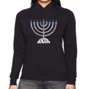 Black Small Menorah - Women's Word Art Hooded Sweatshirt