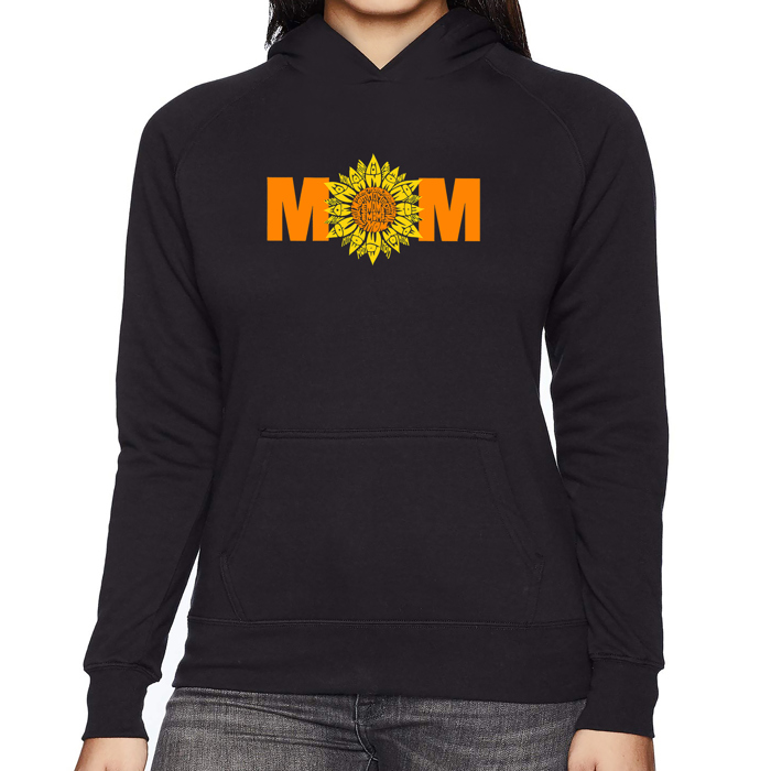 Mom Sunflower - Women's Word Art Hooded Sweatshirt