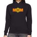 Black Large Mom Sunflower - Women's Word Art Hooded Sweatshirt