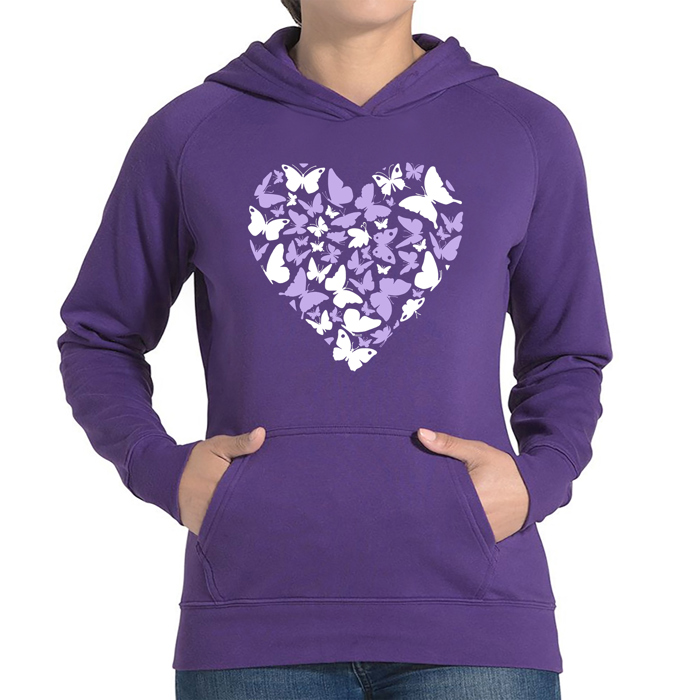 Butterfly Heart - Women's Word Art Hooded Sweatshirt