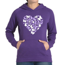 Purple XXL Butterfly Heart - Women's Word Art Hooded Sweatshirt