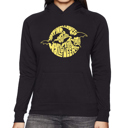 Black XL Women's Word Art Hooded Sweatshirt - Halloween Bats
