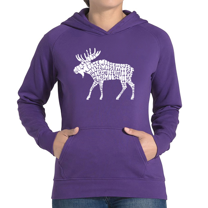Moose - Women's Word Art Hooded Sweatshirt