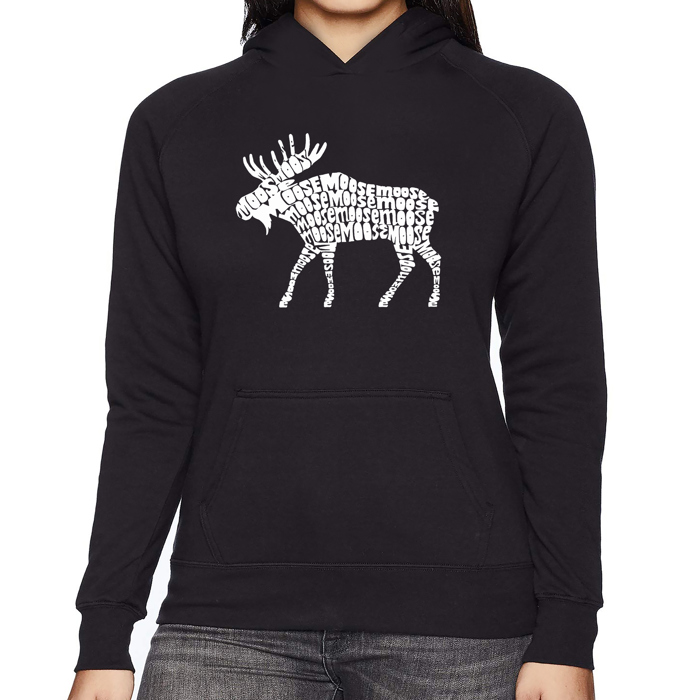Moose - Women's Word Art Hooded Sweatshirt