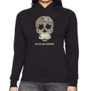 Black Small Dia De Los Muertos - Women's Word Art Hooded Sweatshirt
