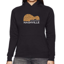 Black XXXL Nashville Guitar - Women's Word Art Hooded Sweatshirt