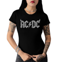 Black Small Women's Word Art T-Shirt - ACDC