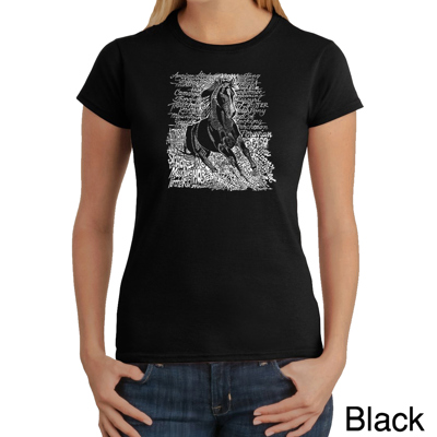 Women's Word Art T-Shirt - POPULAR HORSE BREEDS