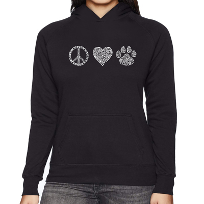 Peace Love Cats - Women's Word Art Hooded Sweatshirt