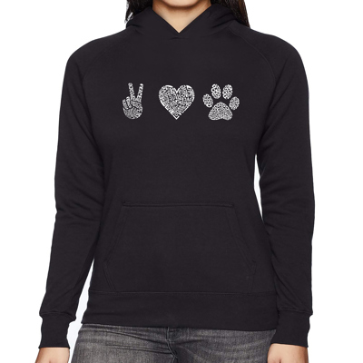 Peace Love Dogs - Women's Word Art Hooded Sweatshirt