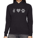  Peace Love Dogs - Women's Word Art Hooded Sweatshirt