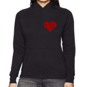 Black Large All You Need is Love - Women's Word Art Hooded Sweatshirt