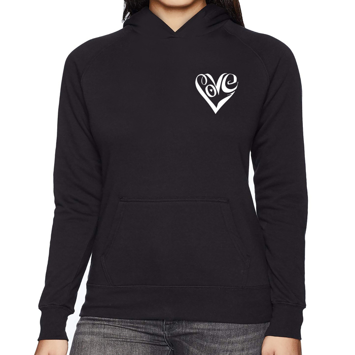 Script Heart - Women's Word Art Hooded Sweatshirt