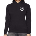 Black XL Script Heart - Women's Word Art Hooded Sweatshirt