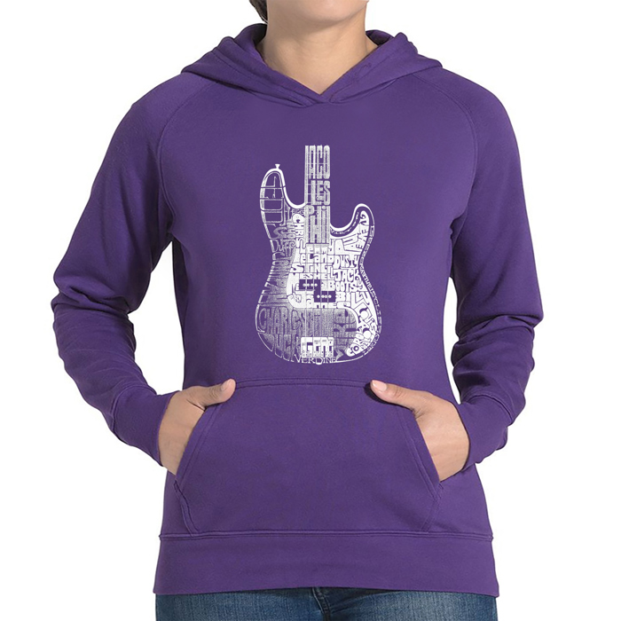 Bass Guitar - Women's Word Art Hooded Sweatshirt