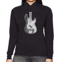 Black XL Bass Guitar - Women's Word Art Hooded Sweatshirt