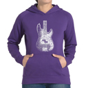 Purple Medium Bass Guitar - Women's Word Art Hooded Sweatshirt