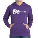 Purple Small Peace Love Country - Women's Word Art Hooded Sweatshirt