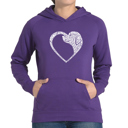 Purple XXL Dog Heart - Women's Word Art Hooded Sweatshirt