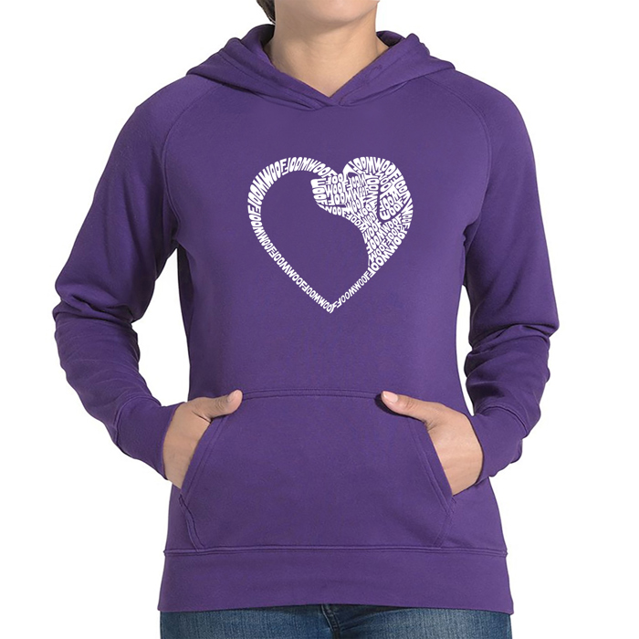 Dog Heart - Women's Word Art Hooded Sweatshirt